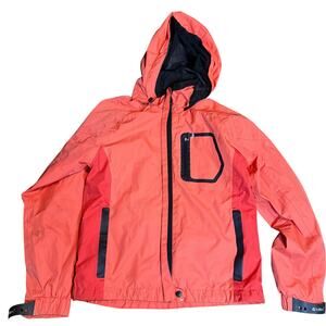Killtec Kids Waterproof Windproof Hooded Rain Jacket, Coral, Youth Size 10